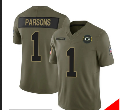 Men 2026 Green Bay Packers #1 Parsons salute to service Limited Nike NFL Jersey